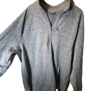 Mens George Gray Quarter Zip Pullover XL GUC